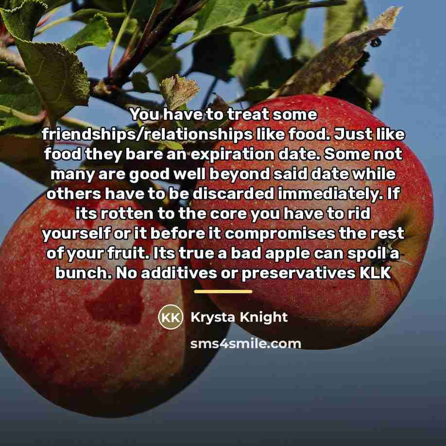 “You have to treat some friendships/relationships like food. Just like…” quote by Anonymous