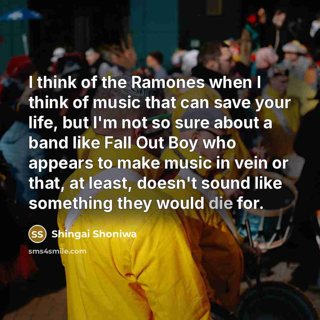 “I think of the Ramones when I think of music…” quote by Shingai Shoniwa