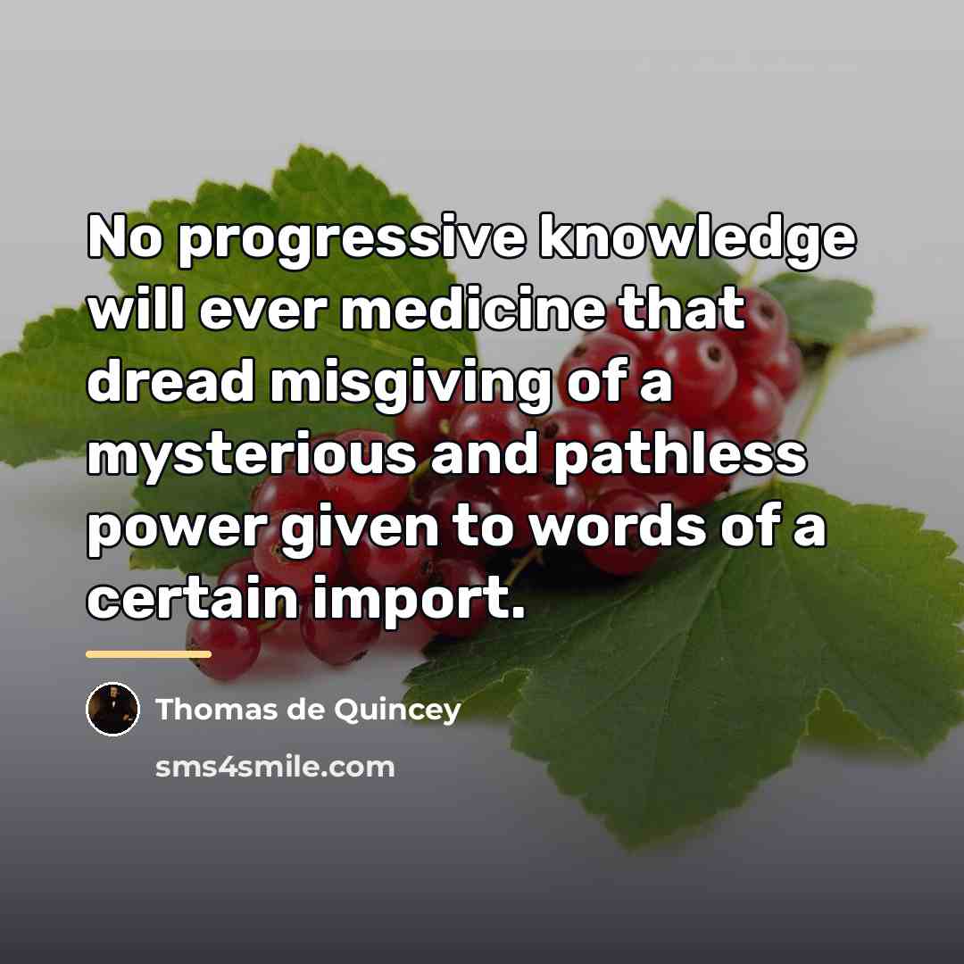 “No progressive knowledge will ever medicine that dread misgiving of…” quote by Thomas de Quincey