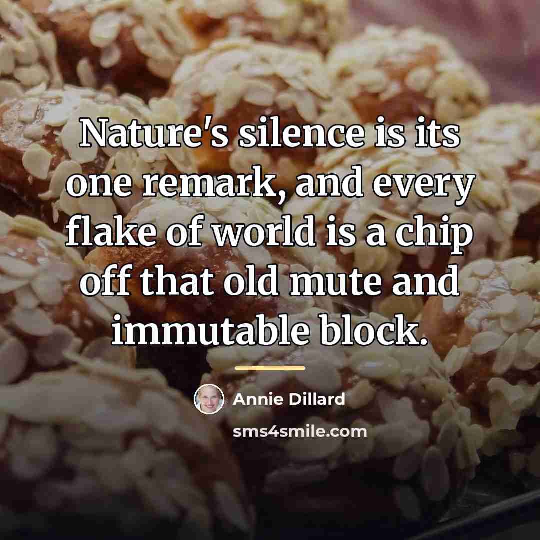 “Nature's silence is its one remark, and every flake of…” quote by Annie Dillard