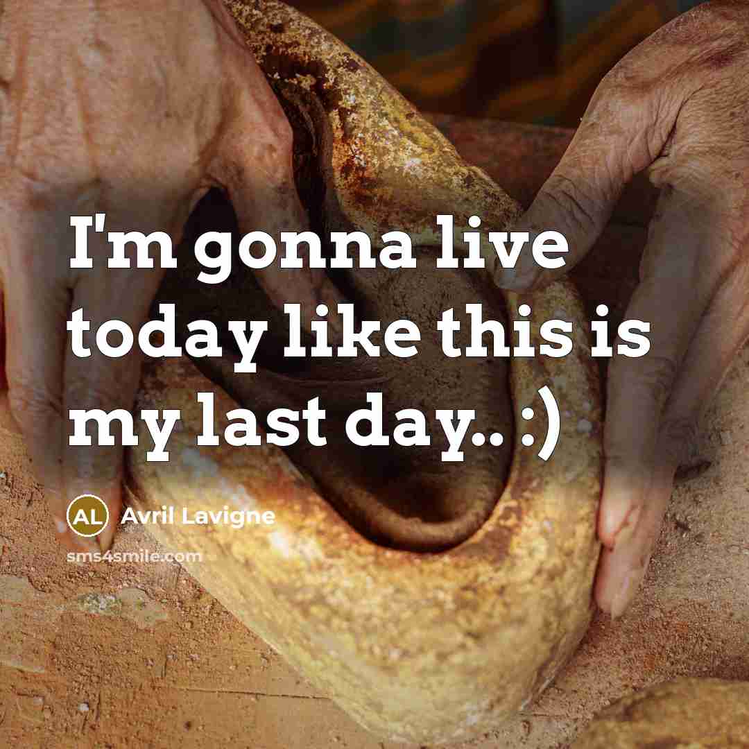 “I'm gonna live today like this is my last day..…” quote by Avril Lavigne