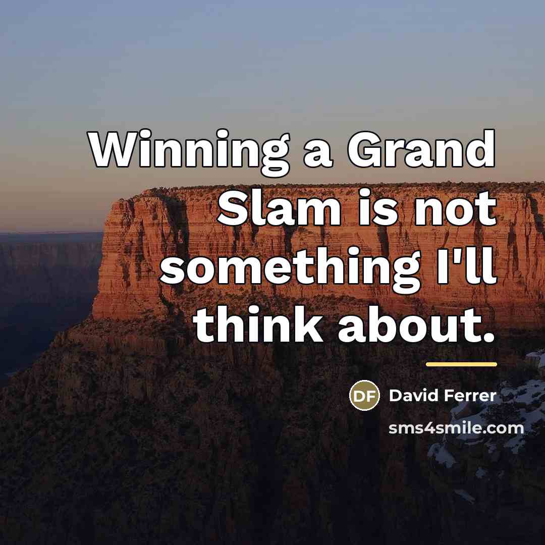 “Winning a Grand Slam is not something I'll think about.…” quote by David Ferrer