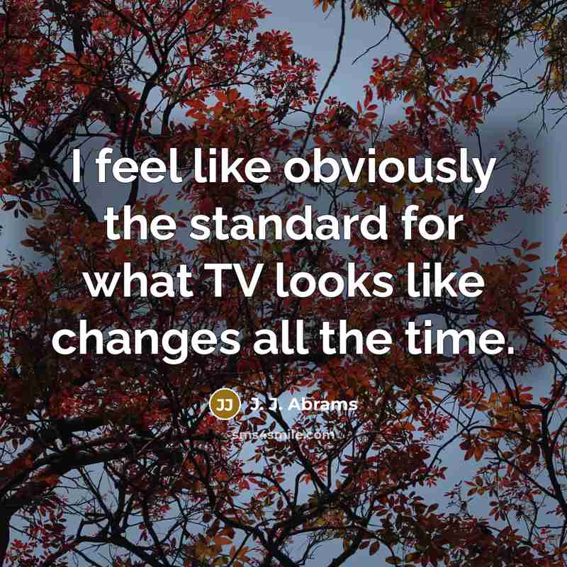 “I feel like obviously the standard for what TV looks…” quote by J. J. Abrams