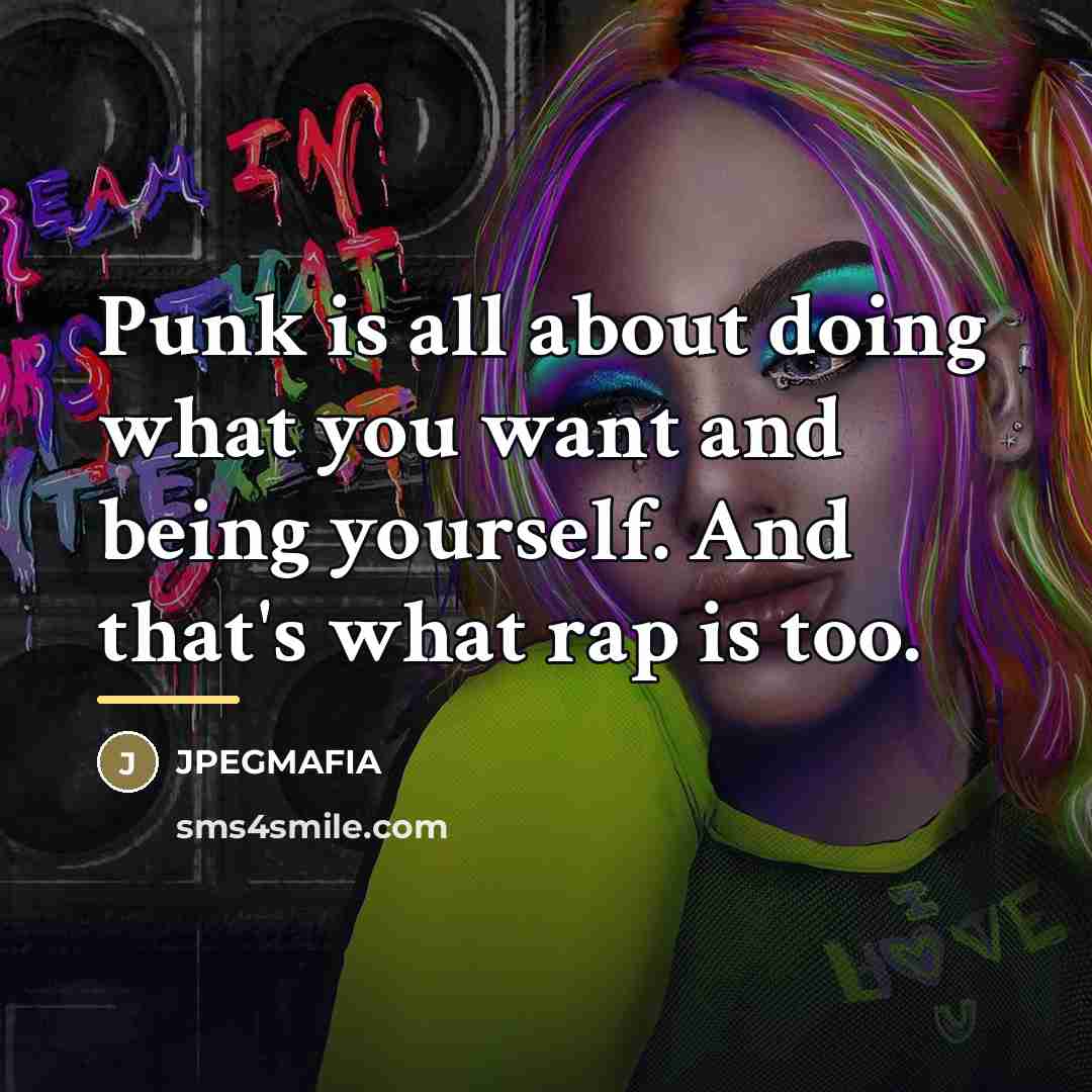 “Punk is all about doing what you want and being…” quote by JPEGMAFIA