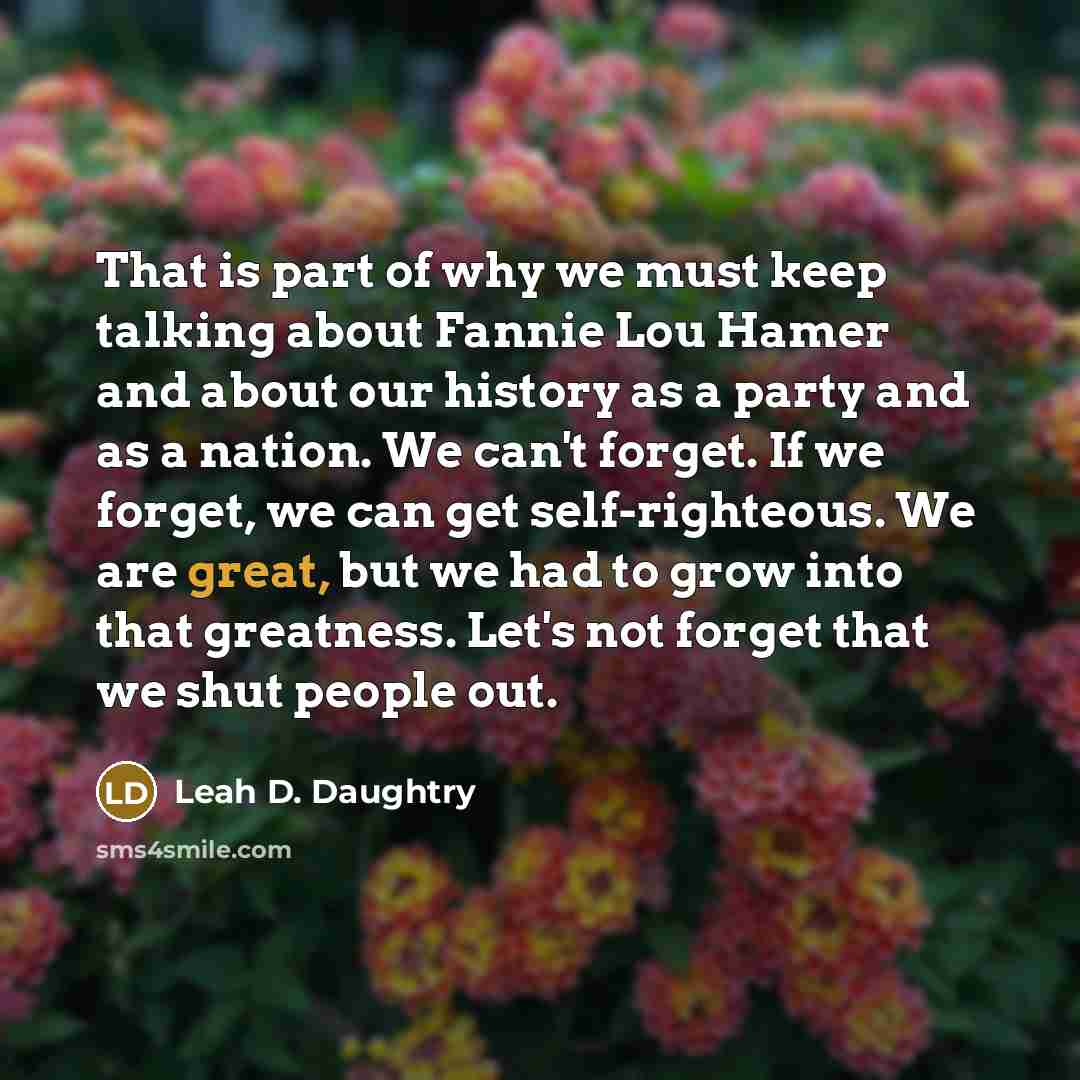 “That is part of why we must keep talking about…” quote by Leah D. Daughtry