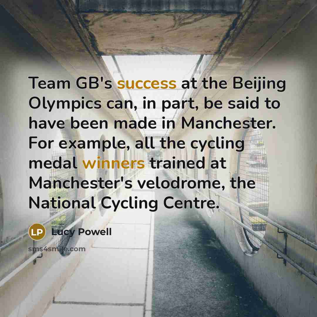 “Team GB's success at the Beijing Olympics can, in part,…” quote by Lucy Powell