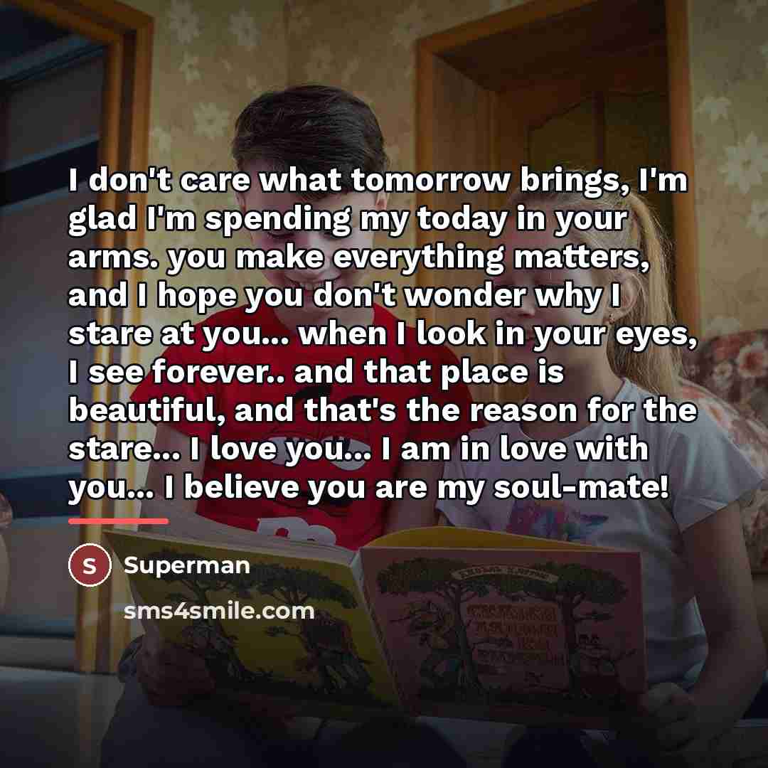 “I don't care what tomorrow brings, I'm glad I'm spending…” quote by Superman