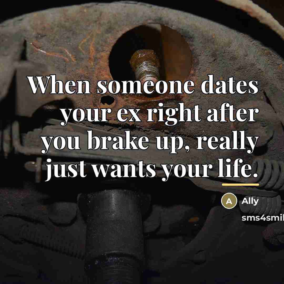 “When someone dates your ex right after you brake up,…” quote by Ally