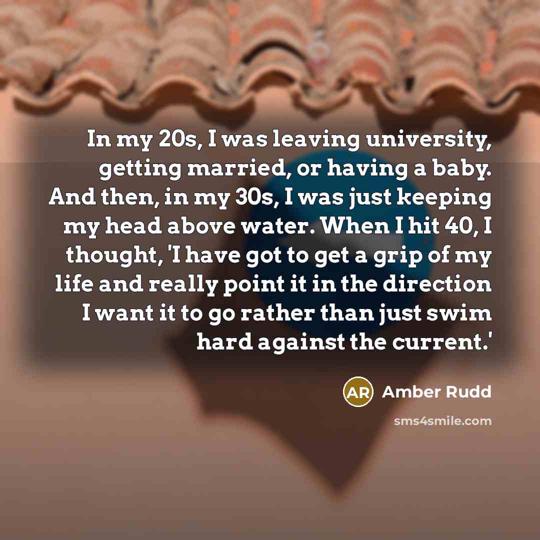 “In my 20s, I was leaving university, getting married, or…” quote by Amber Rudd
