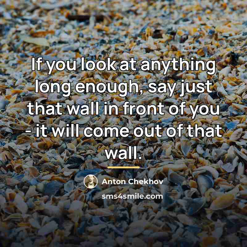 “If you look at anything long enough, say just that…” quote by Anton Chekhov