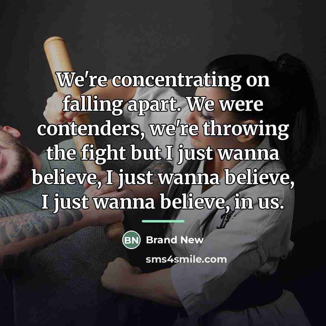 “We're concentrating on falling apart. We were contenders, we're throwing…” quote by Brand New
