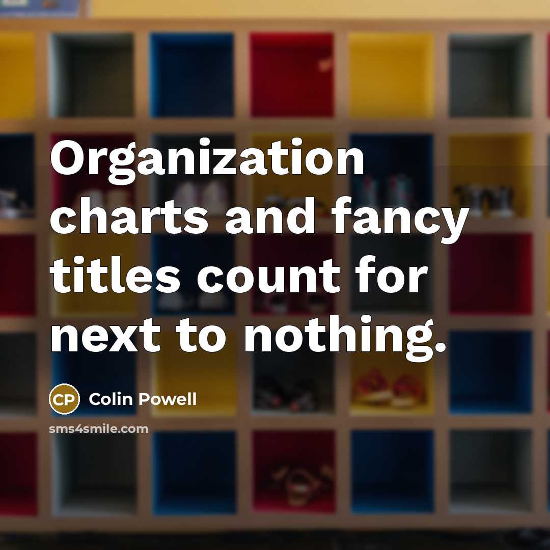 “Organization charts and fancy titles count for next to nothing.…” quote by Colin Powell