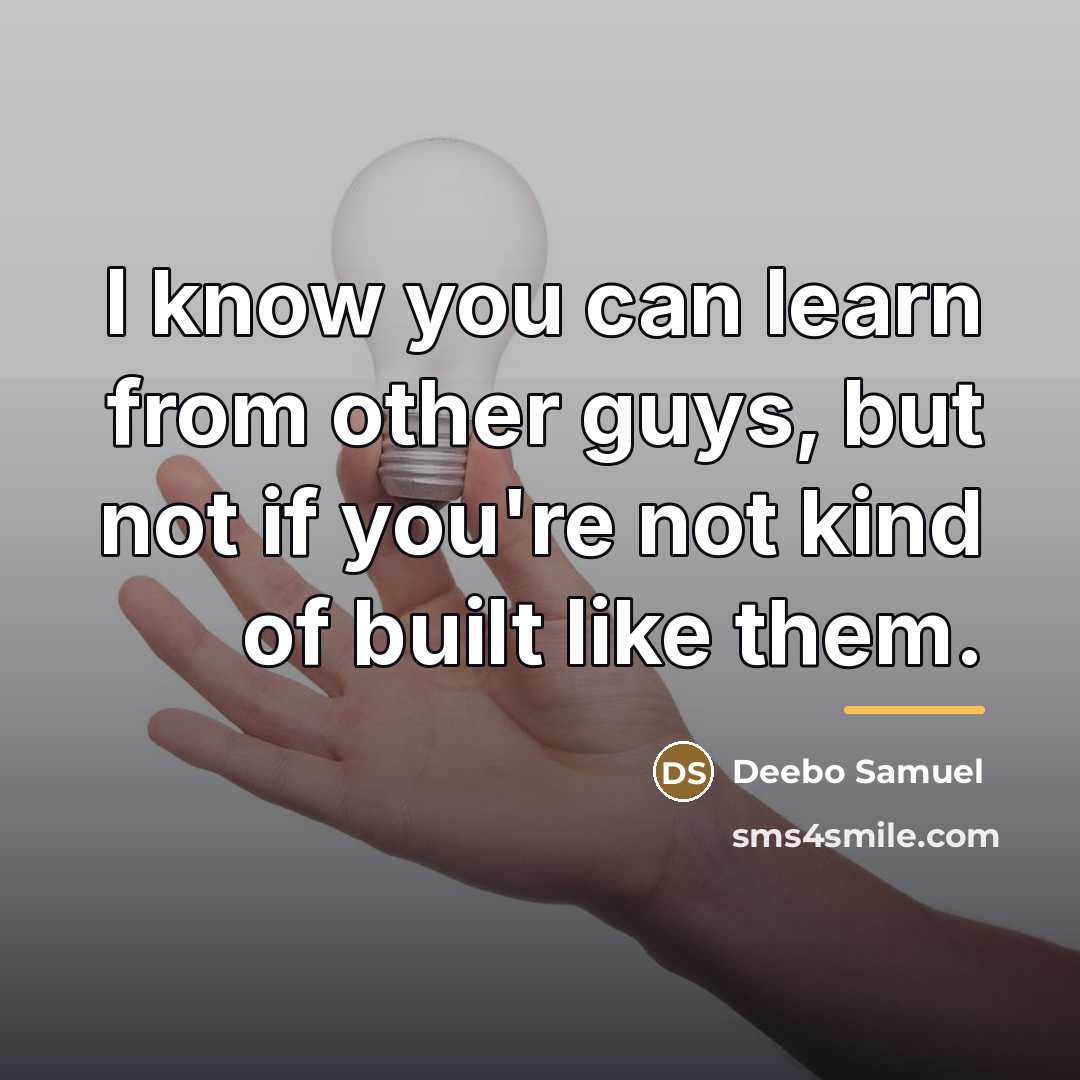 “I know you can learn from other guys, but not…” quote by Deebo Samuel