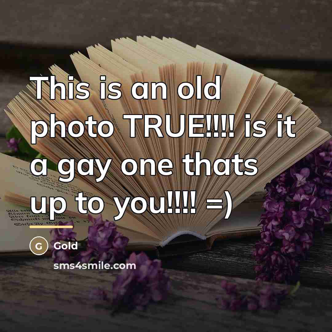 “This is an old photo TRUE!!!! is it a gay…” quote by Gold