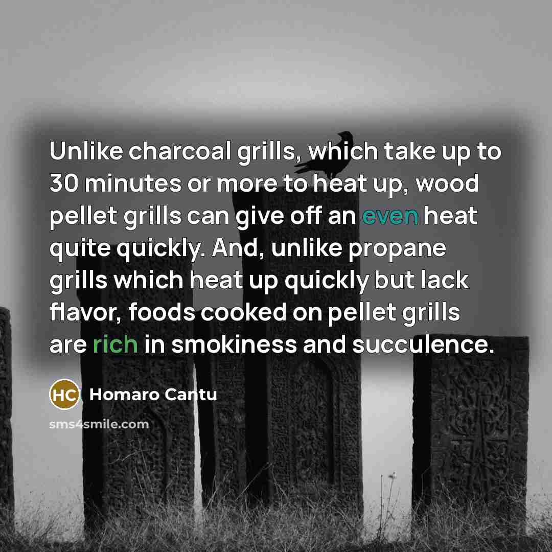 “Unlike charcoal grills, which take up to 30 minutes or…” quote by Homaro Cantu