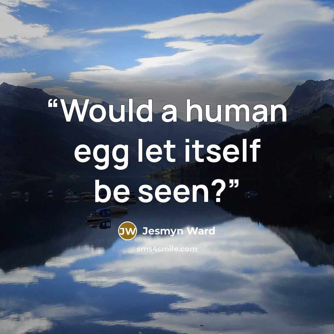 “Would a human egg let itself be seen?” quote by Jesmyn Ward