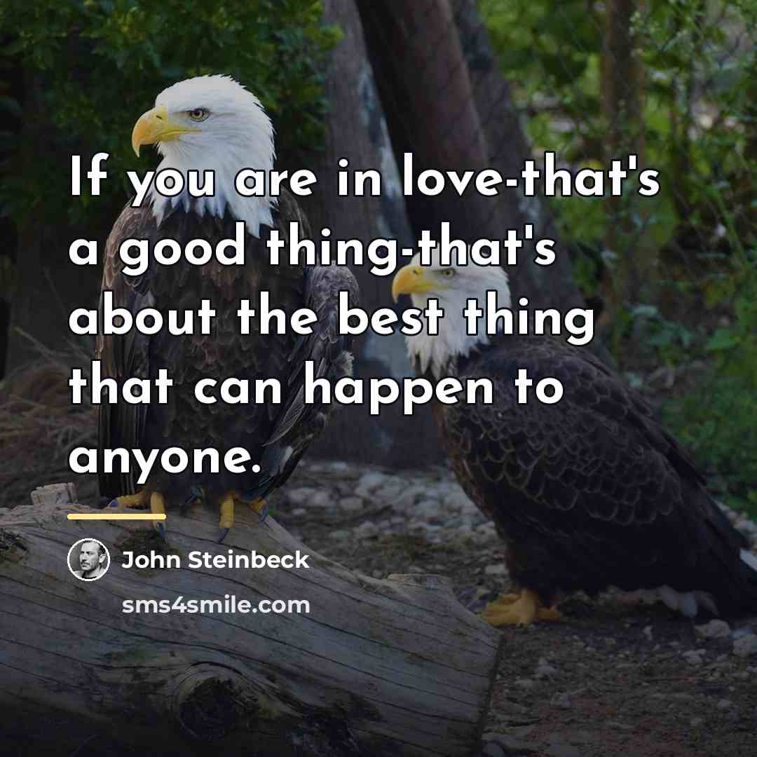 “If you are in love-that's a good thing-that's about the…” quote by John Steinbeck