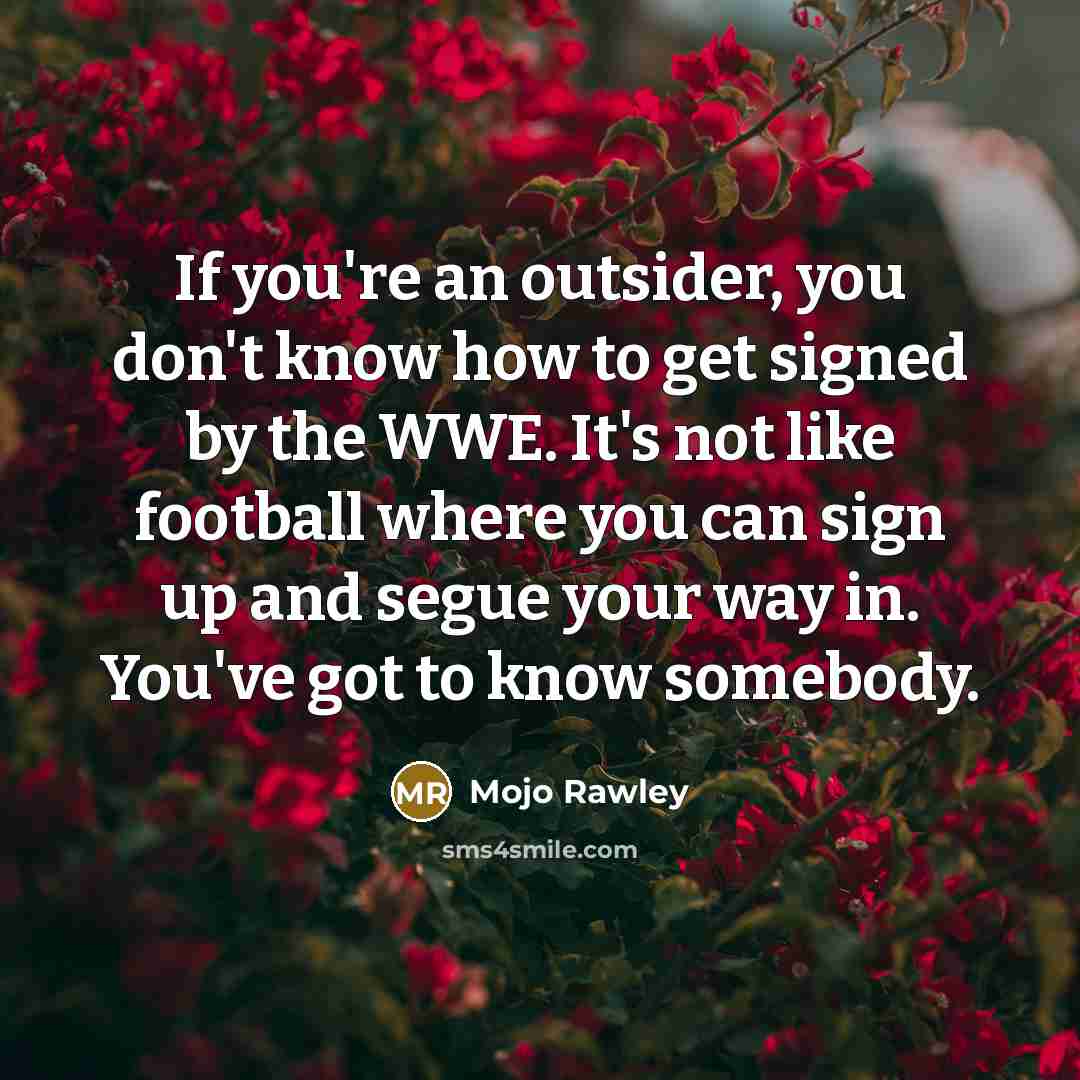 “If you're an outsider, you don't know how to get…” quote by Mojo Rawley