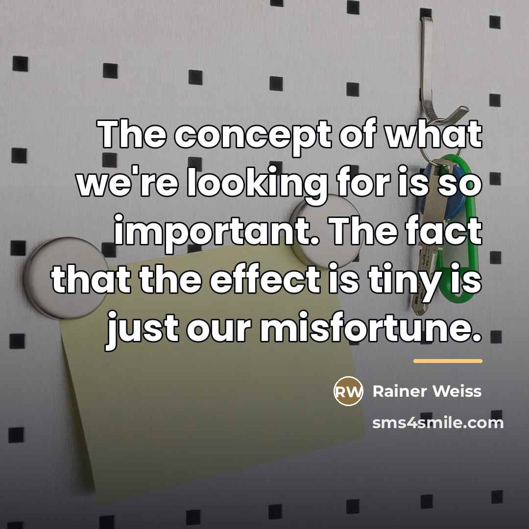 “The concept of what we're looking for is so important.…” quote by Rainer Weiss