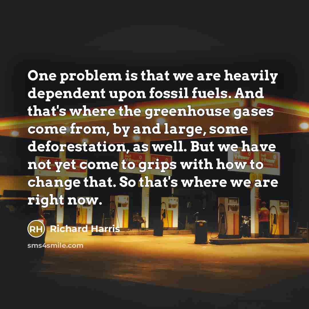 “One problem is that we are heavily dependent upon fossil…” quote by Richard Harris