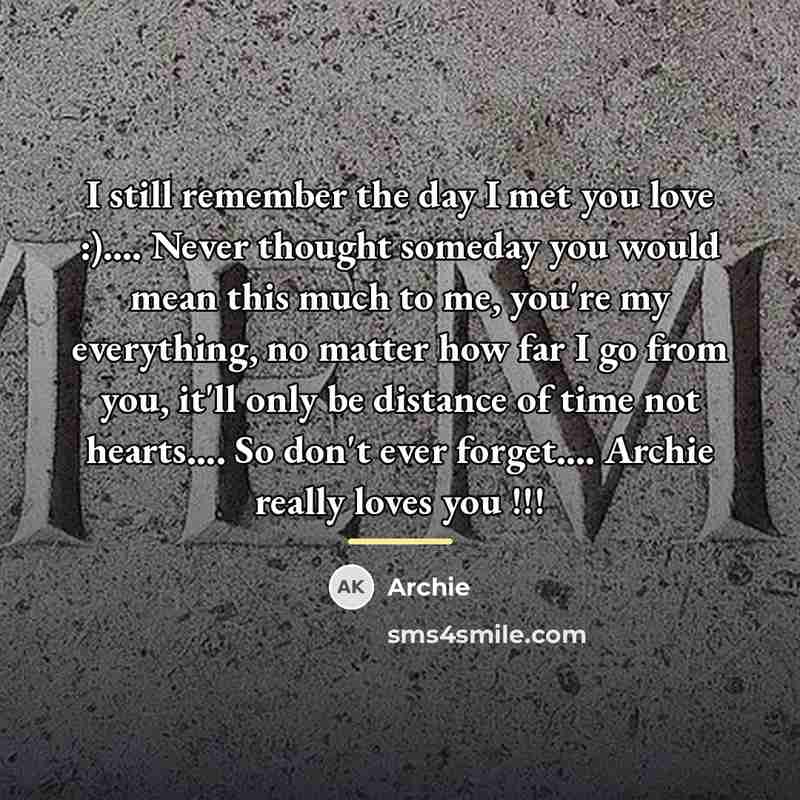 “I still remember the day I met you love :)....…” quote by Archie