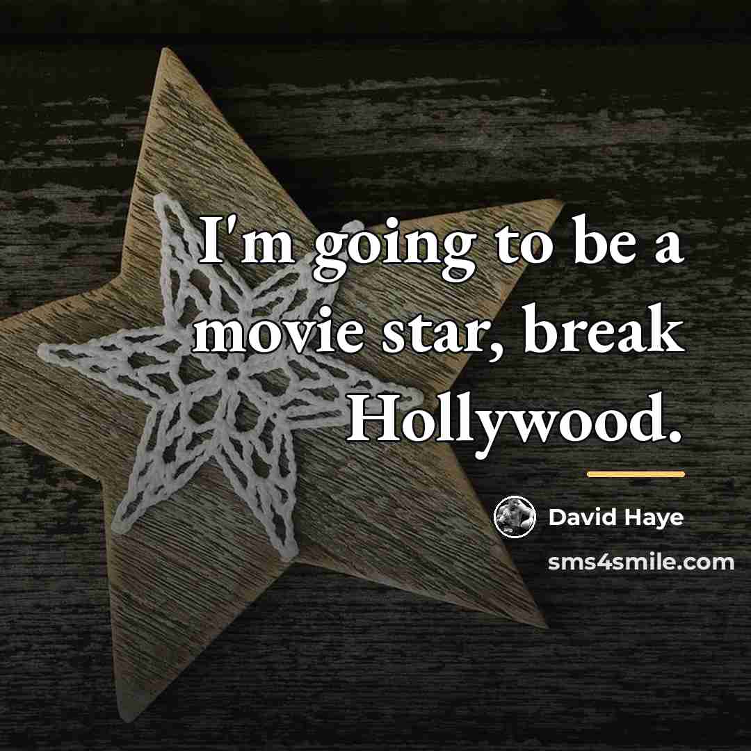 “I'm going to be a movie star, break Hollywood.…” quote by David Haye