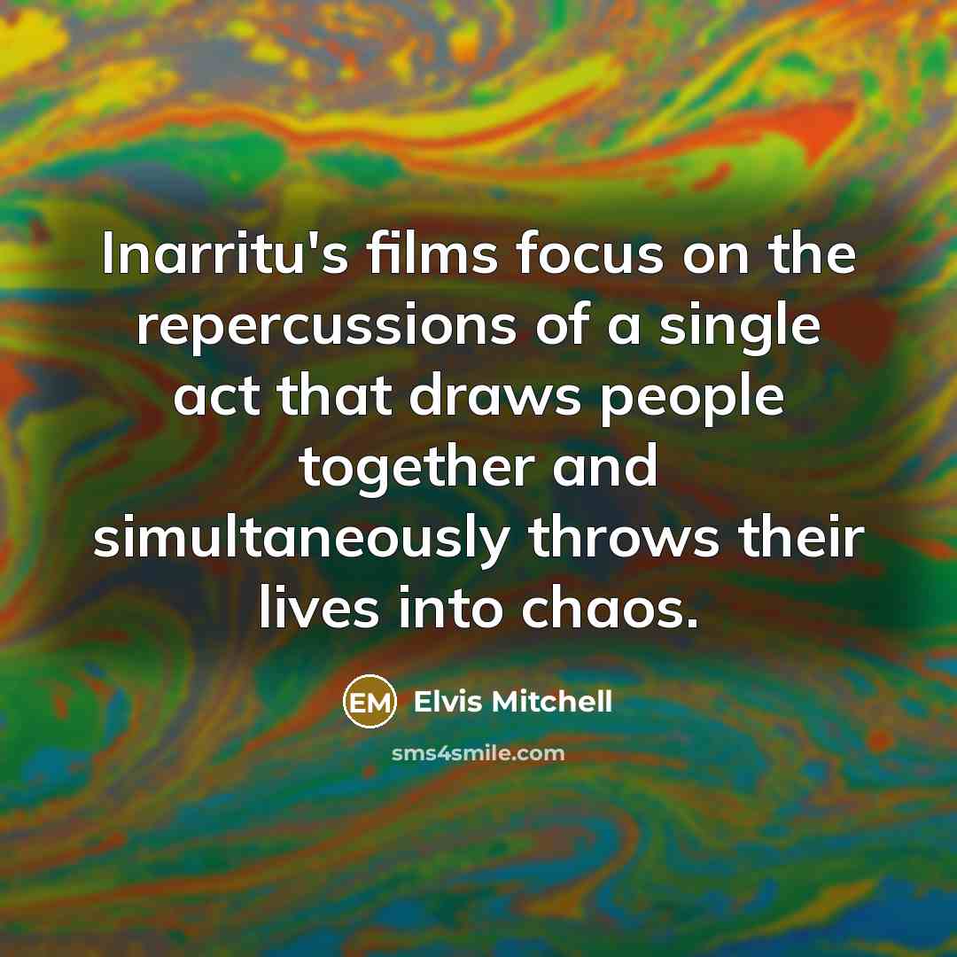“Inarritu's films focus on the repercussions of a single act…” quote by Elvis Mitchell