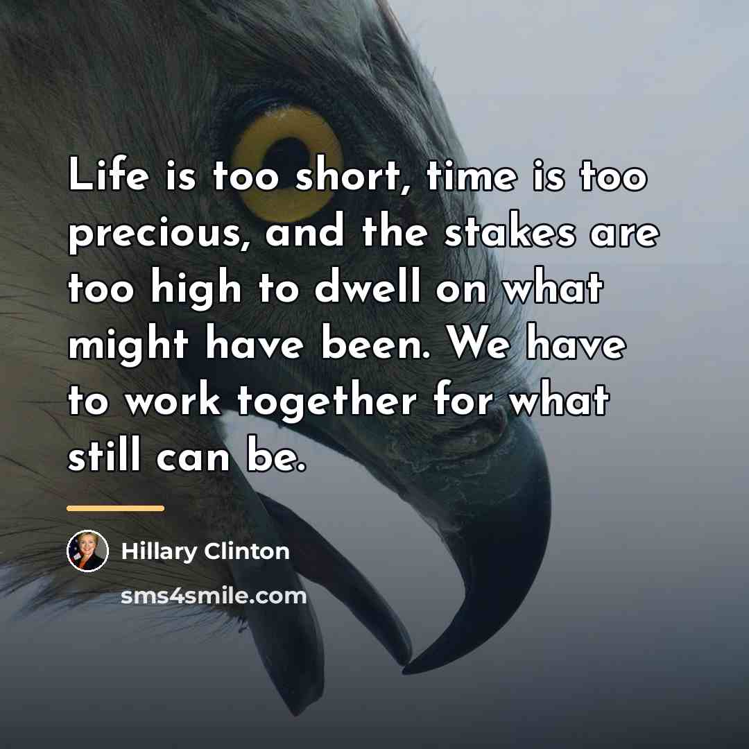 “Life is too short, time is too precious, and the…” quote by Hillary Clinton