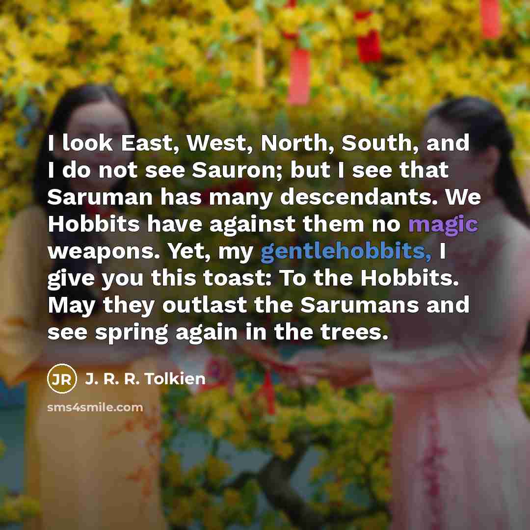 “I look East, West, North, South, and I do not…” quote by J. R. R. Tolkien