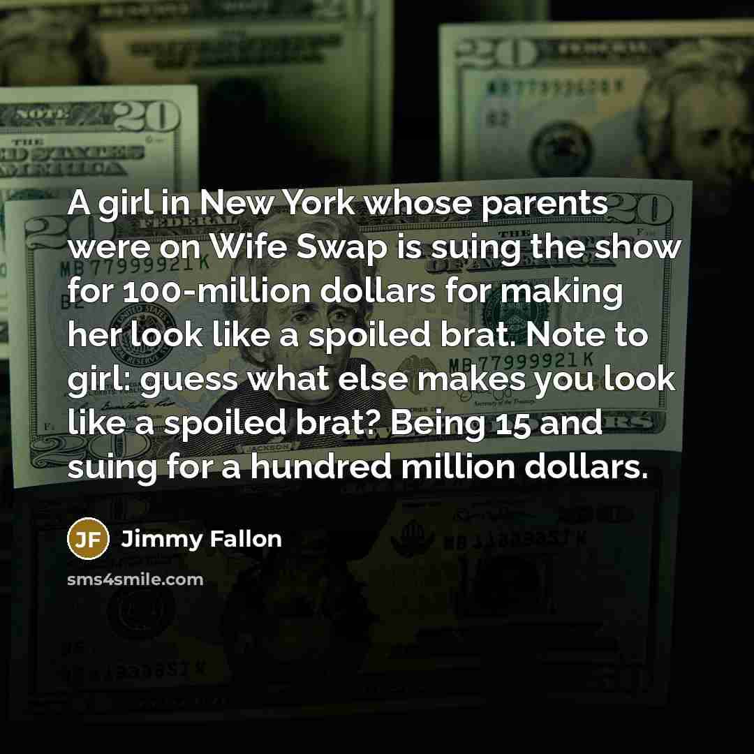 “A girl in New York whose parents were on Wife…” quote by Jimmy Fallon