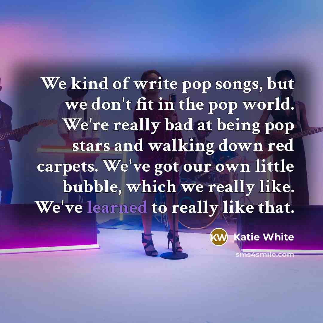 “We kind of write pop songs, but we don't fit…” quote by Katie White