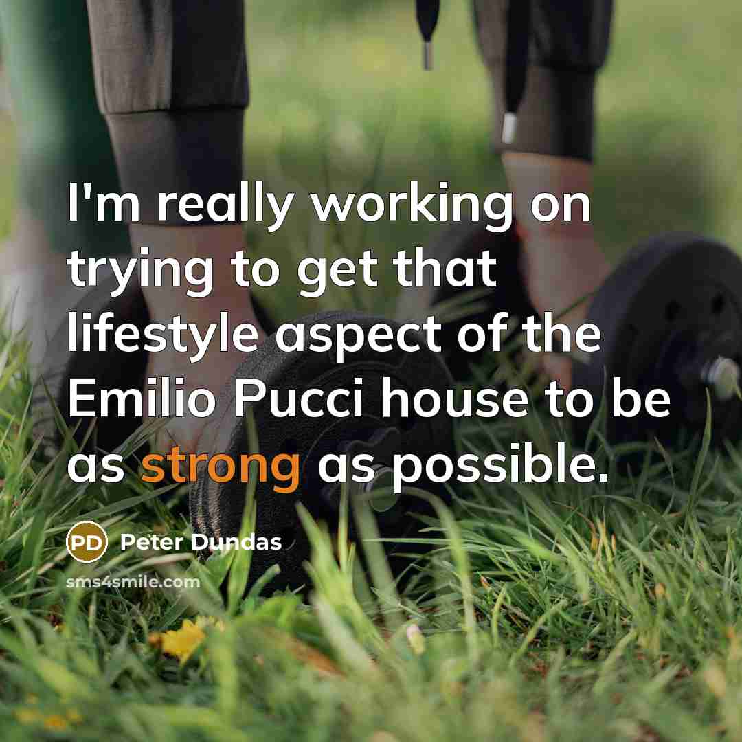 “I'm really working on trying to get that lifestyle aspect…” quote by Peter Dundas