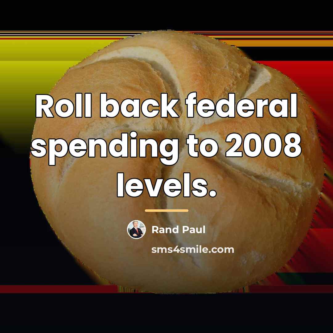 “Roll back federal spending to 2008 levels.…” quote by Rand Paul