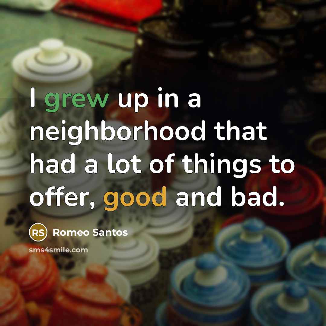 “I grew up in a neighborhood that had a lot…” quote by Romeo Santos