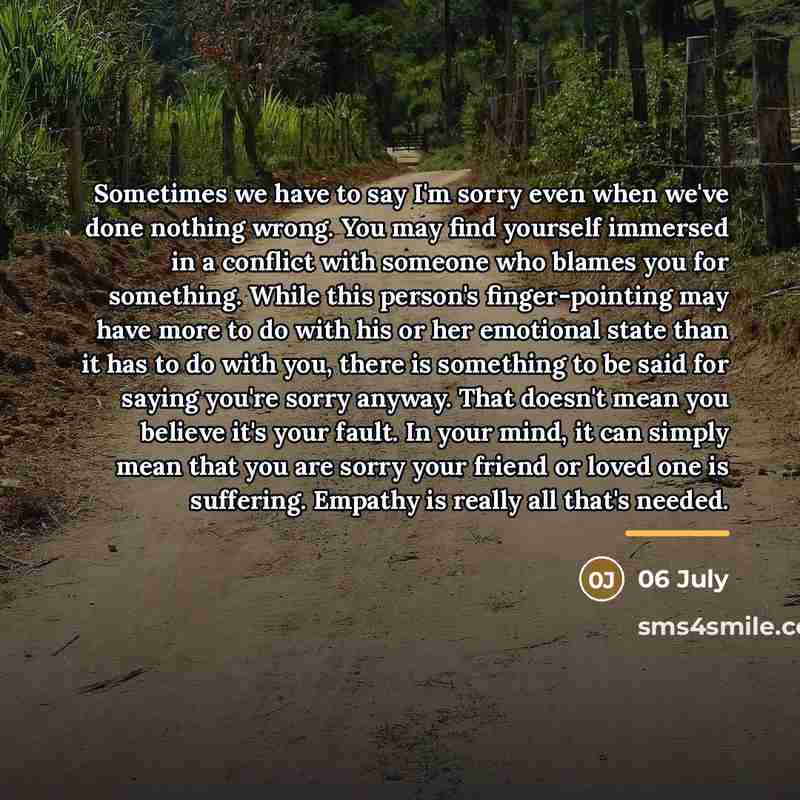“Sometimes we have to say I'm sorry even when we've…” quote by 06 July