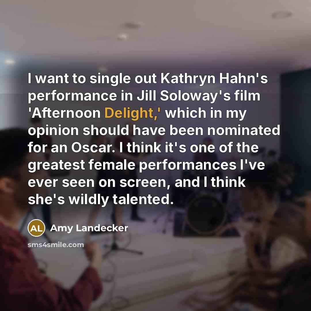 “I want to single out Kathryn Hahn's performance in Jill…” quote by Amy Landecker