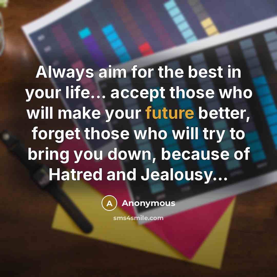“Always aim for the best in your life... accept those…” quote by Anonymous