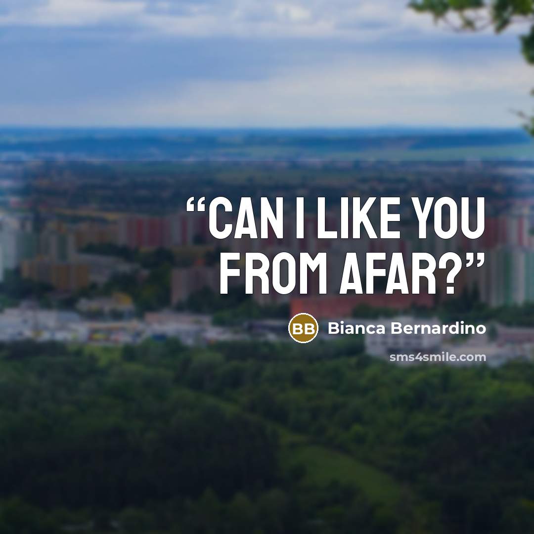 “Can I like you from afar?” quote by Bianca Bernardino