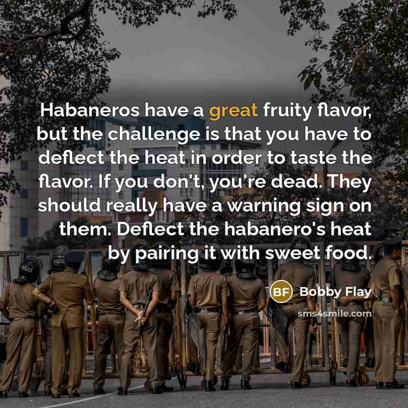“Habaneros have a great fruity flavor, but the challenge is…” quote by Bobby Flay