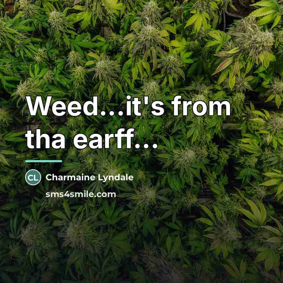 “Weed...it's from tha earff...…” quote by Charmaine Lyndale
