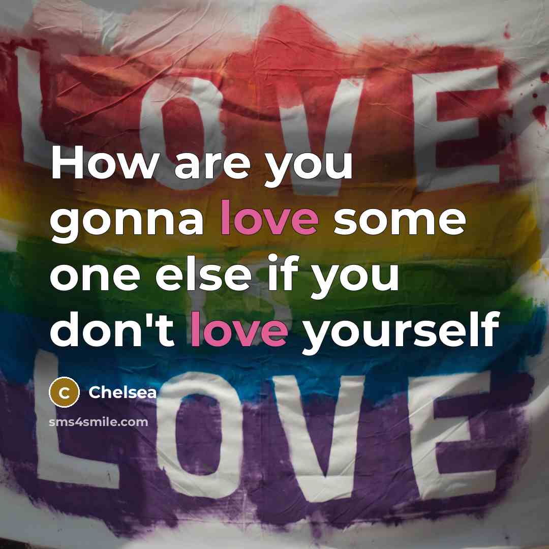 “How are you gonna love some one else if you…” quote by Chelsea