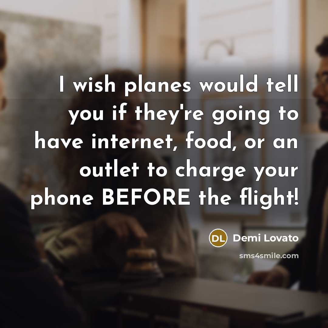 “I wish planes would tell you if they're going to…” quote by Demi Lovato