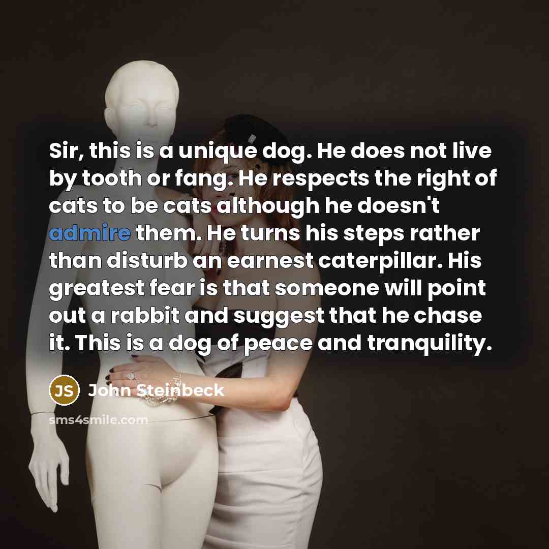 “Sir, this is a unique dog. He does not live…” quote by John Steinbeck