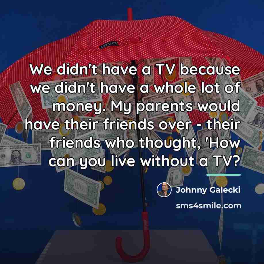 “We didn't have a TV because we didn't have a…” quote by Johnny Galecki