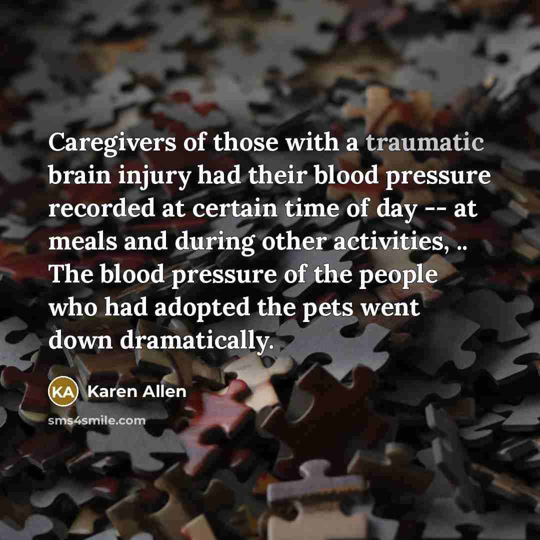 “Caregivers of those with a traumatic brain injury had their…” quote by Karen Allen