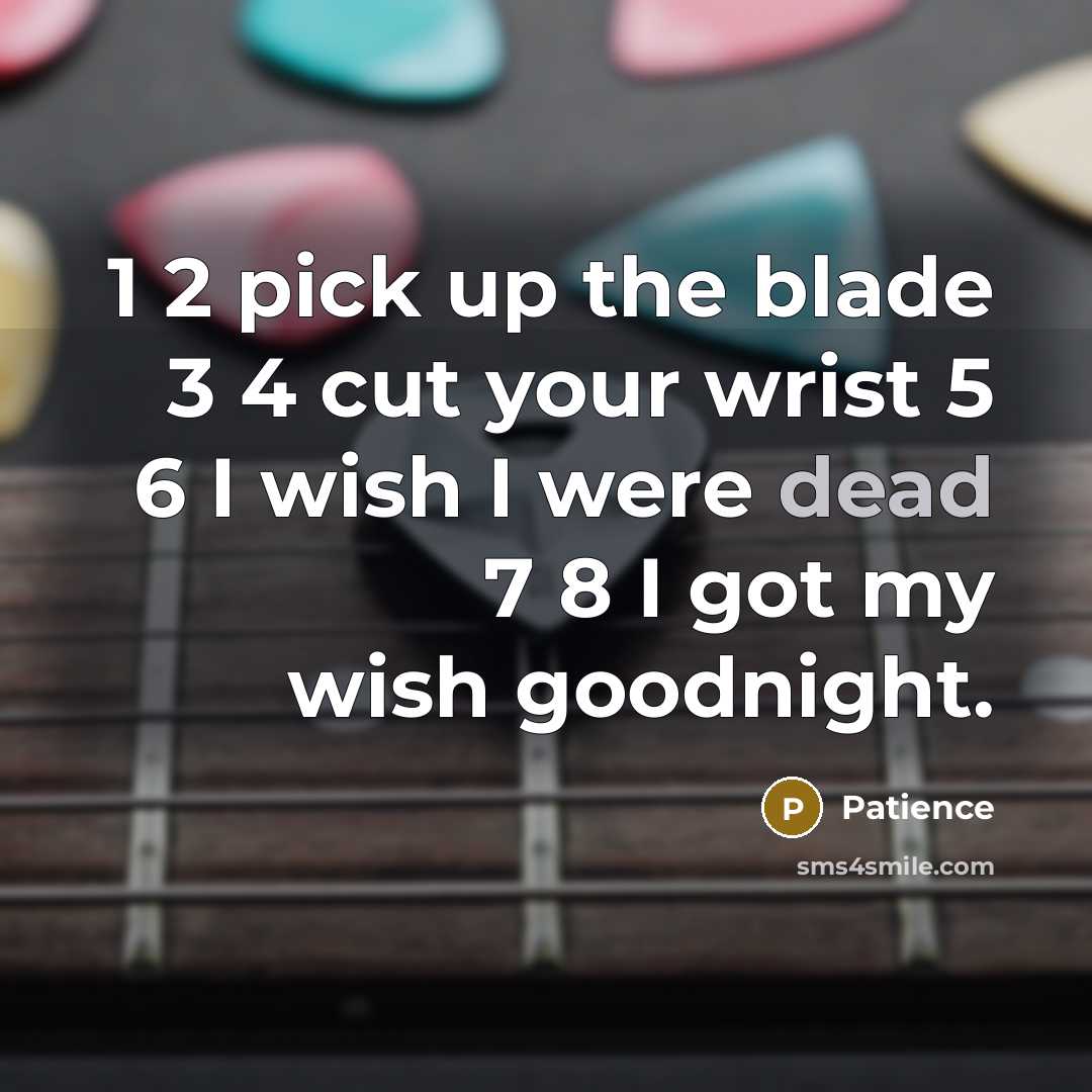“1 2 pick up the blade 3 4 cut your…” quote by Patience