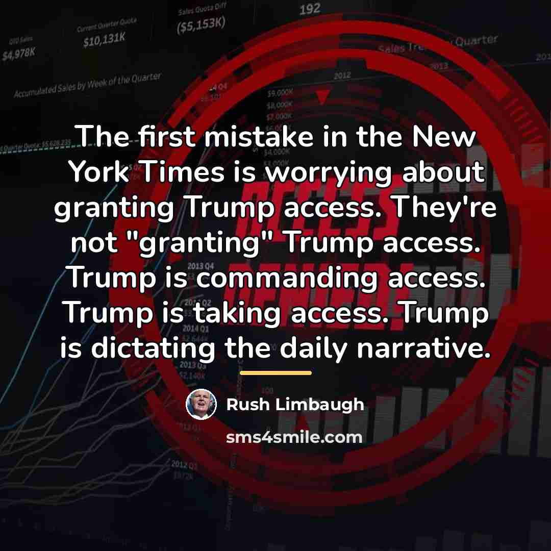 “The first mistake in the New York Times is worrying…” quote by Rush Limbaugh