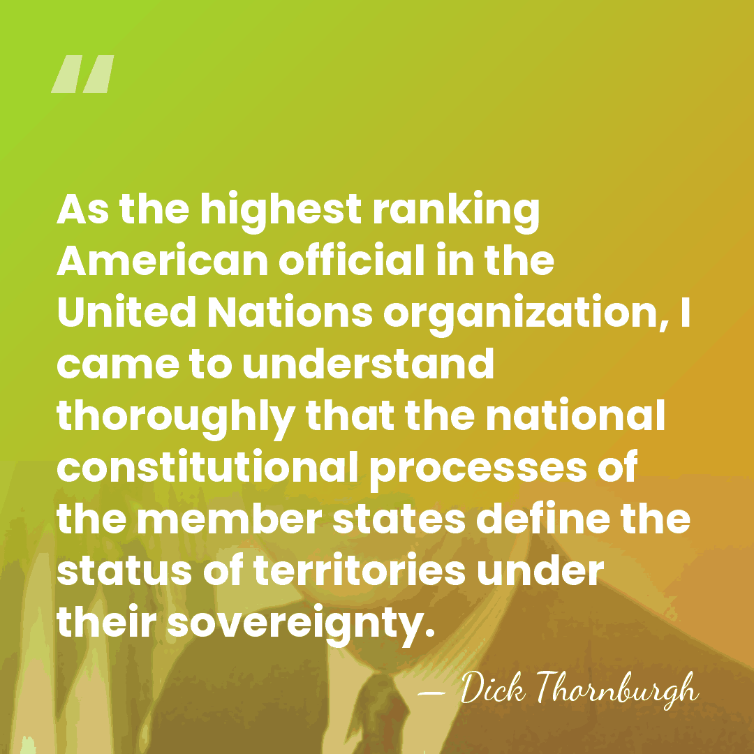 As the highest ranking American official in the United Nations organization, I&hellip; - Dick Thornburgh