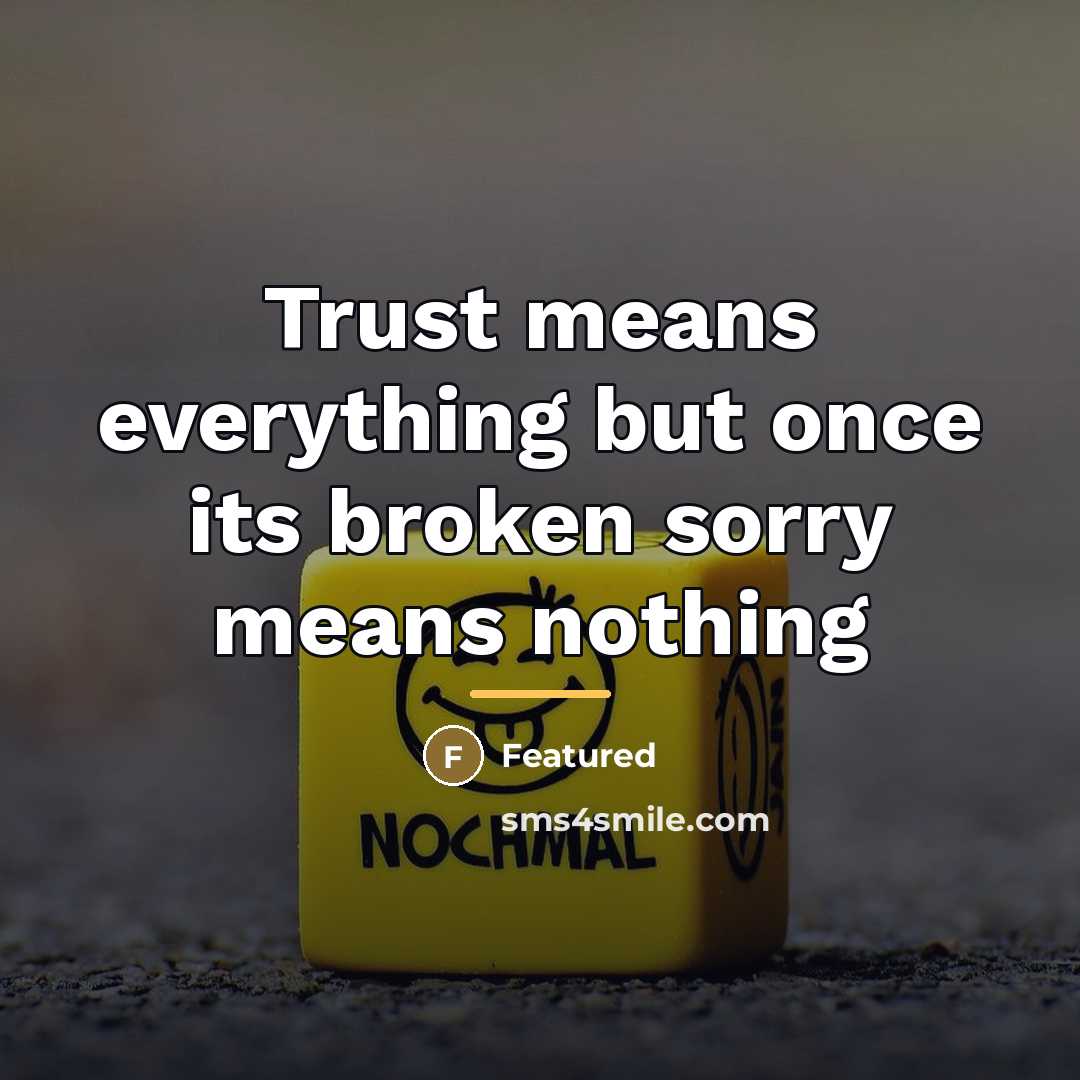 “Trust means everything but once its broken sorry means nothing…” quote by Featured