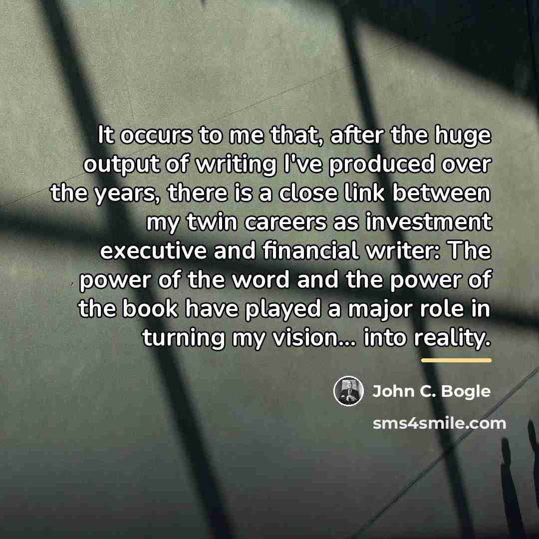 “It occurs to me that, after the huge output of…” quote by John C. Bogle